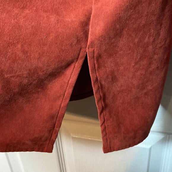Denim & Co. Suede Button Down Shacket Burnt Orange Plus Size 2x Shirt Jacket - Picture 8 of 8